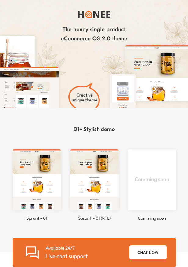 Honee - Honey Single Product Shopify 2.0 Theme